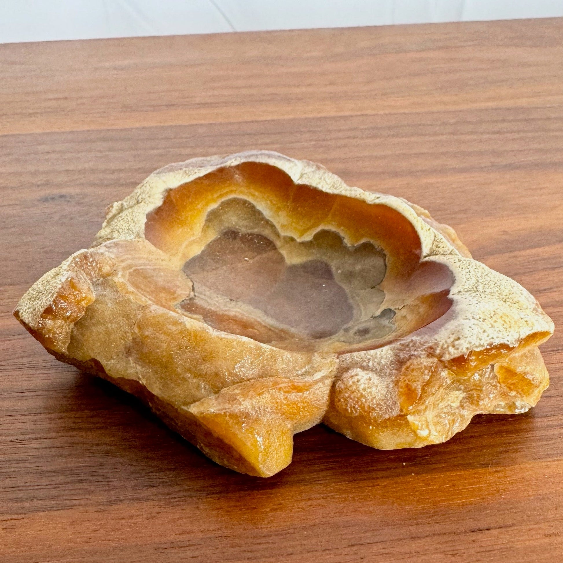 Vintage Agate Stone Bowl Ash Tray - Dolphin & Flamingo