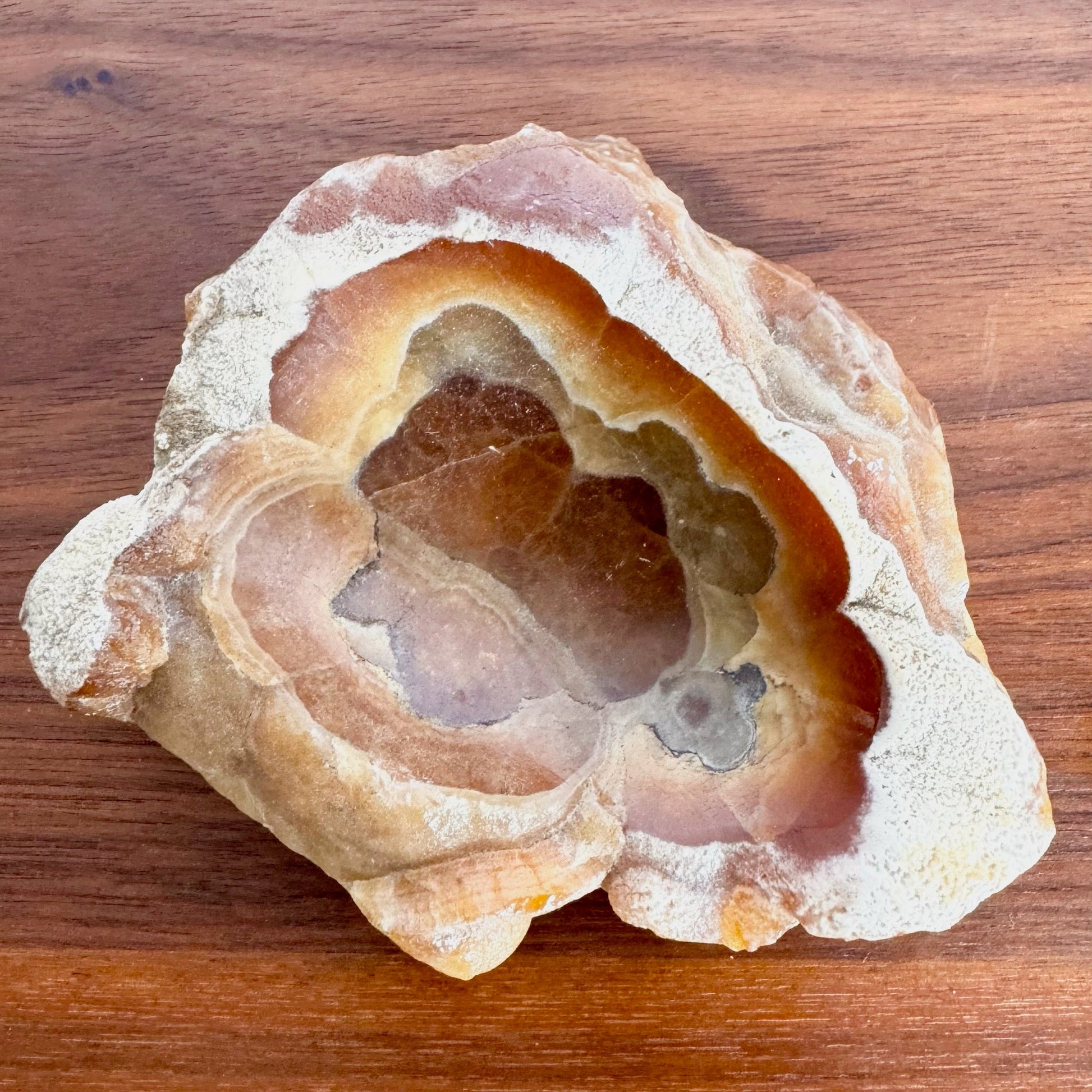 Vintage Agate Stone Bowl Ash Tray - Dolphin & Flamingo