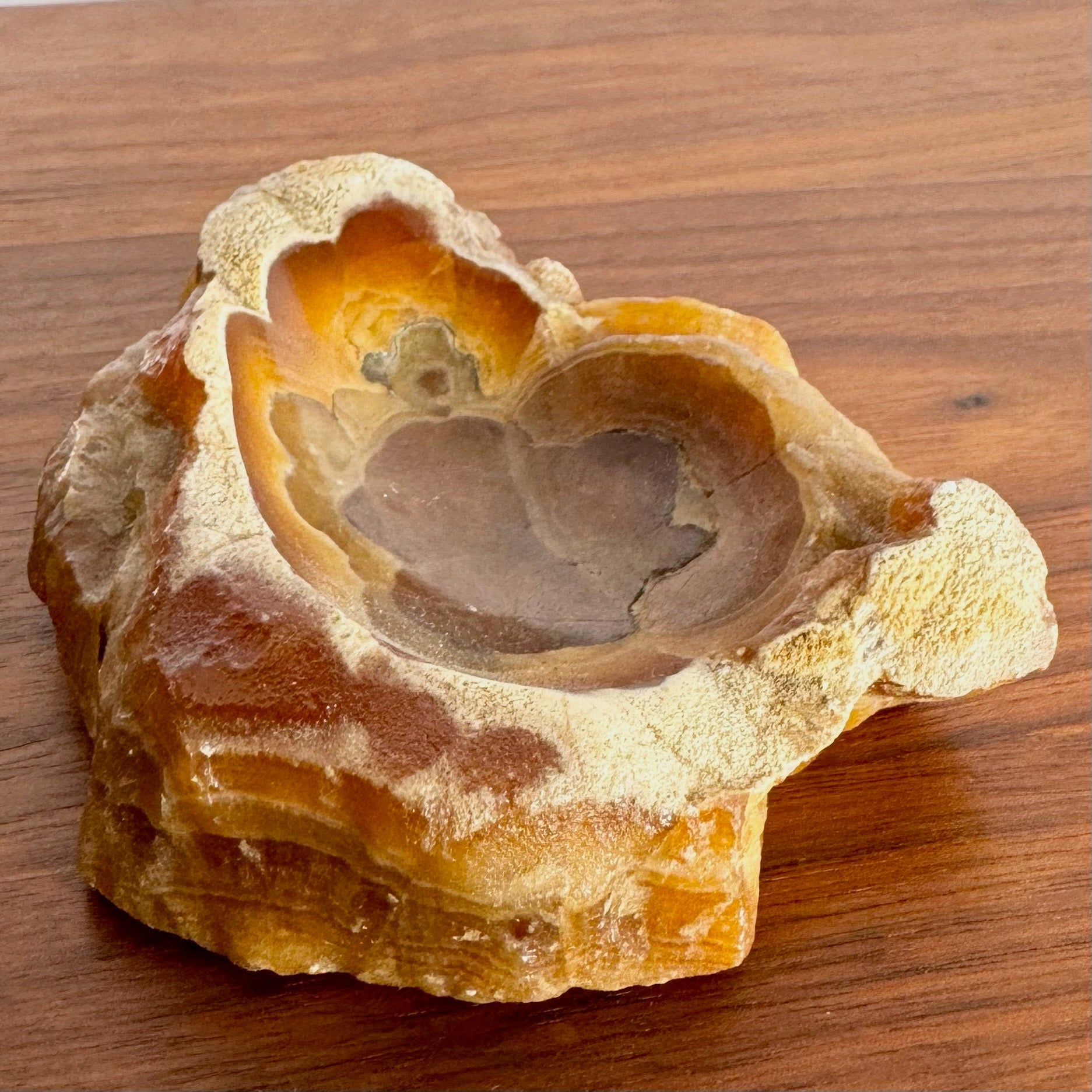 Vintage Agate Stone Bowl Ash Tray - Dolphin & Flamingo