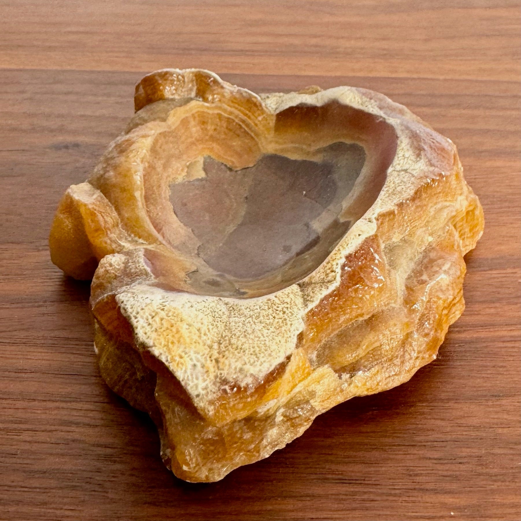 Vintage Agate Stone Bowl Ash Tray - Dolphin & Flamingo