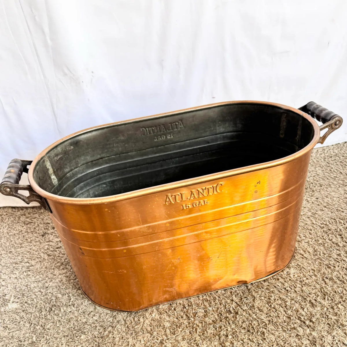 Vintage “Atlantic” Copper Boiler Tub - Dolphin & Flamingo