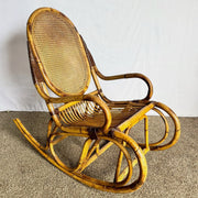 Vintage Boho Chic Bamboo and Cane Rocking Chair - Dolphin & Flamingo