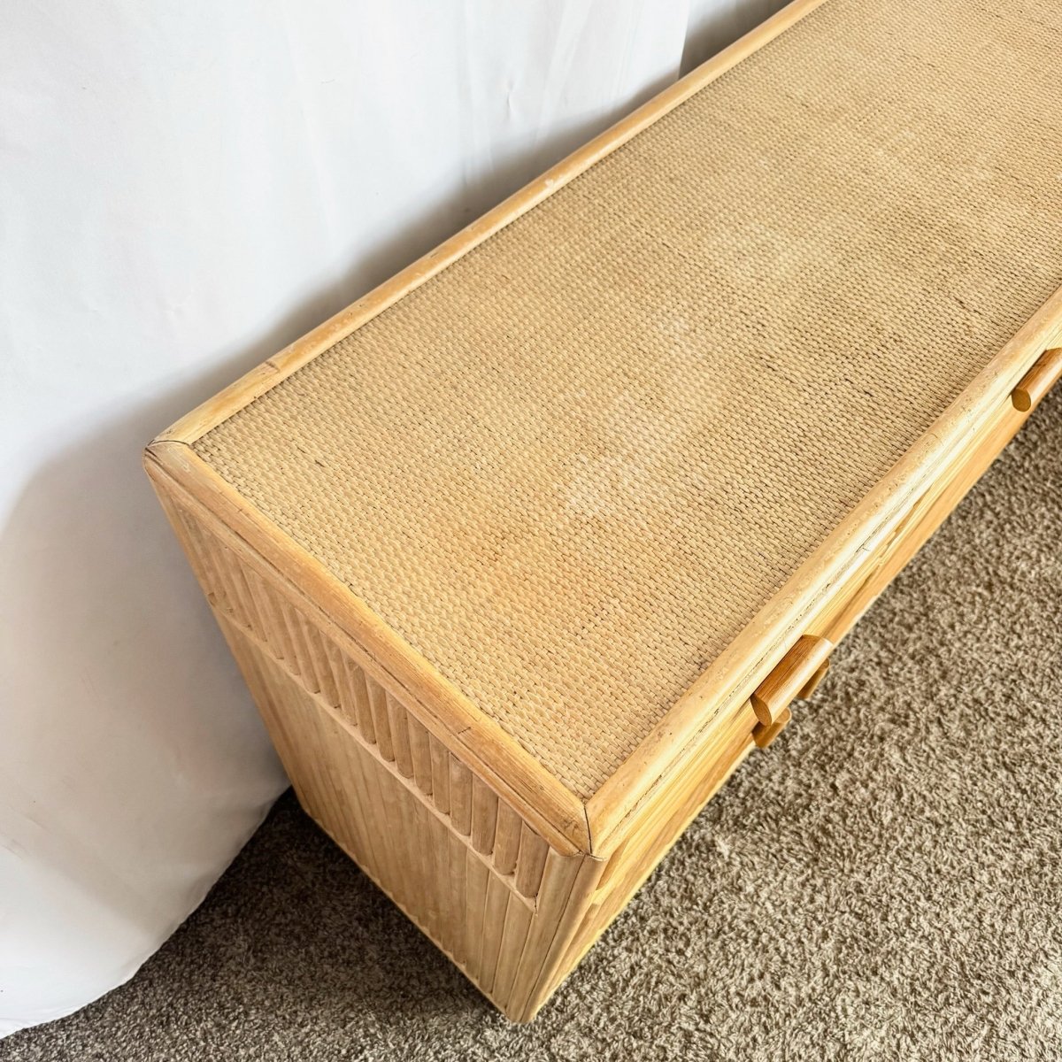 Vintage Boho Chic Rattan Credenza - Dolphin & Flamingo