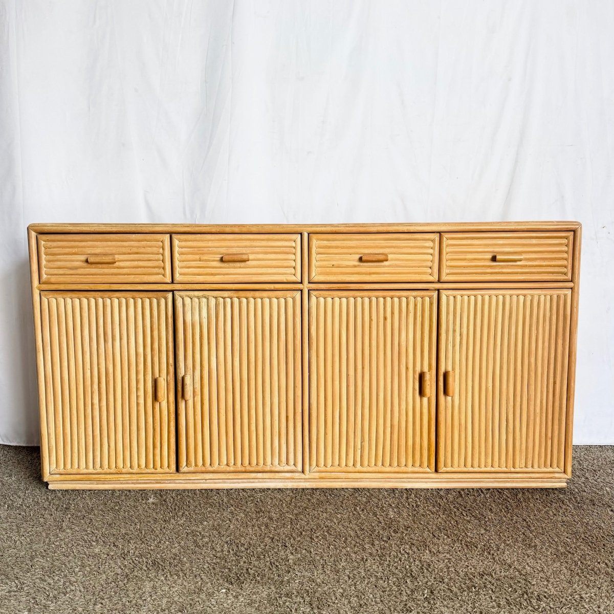 Vintage Boho Chic Rattan Credenza - Dolphin & Flamingo
