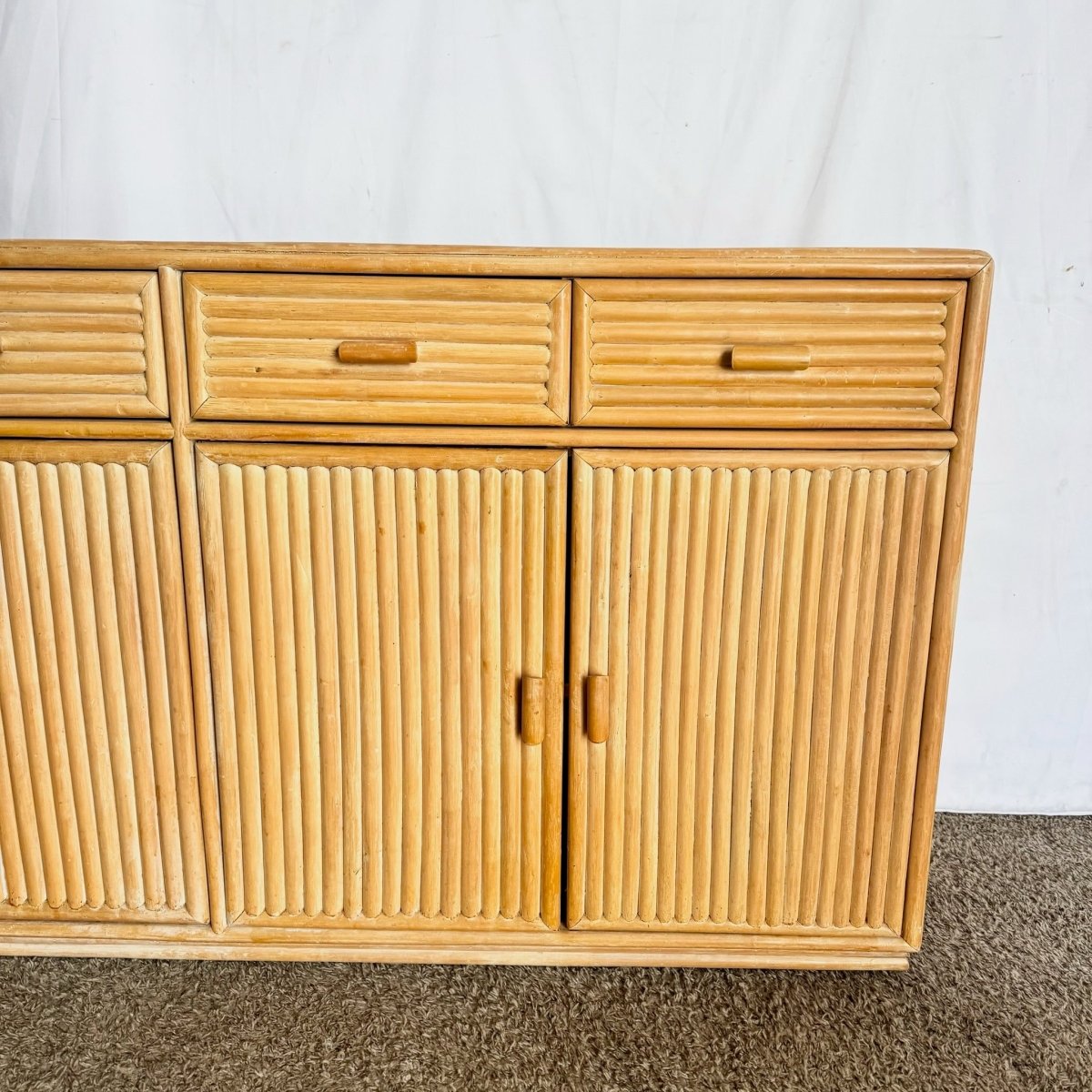 Vintage Boho Chic Rattan Credenza - Dolphin & Flamingo