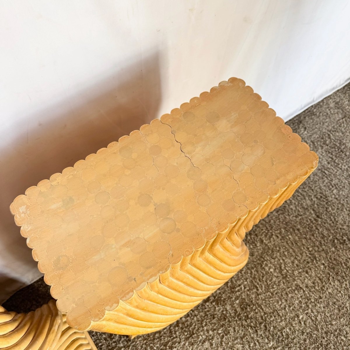 Vintage Boho Chic Twisted Rattan Table Bases - A Pair - Dolphin & Flamingo