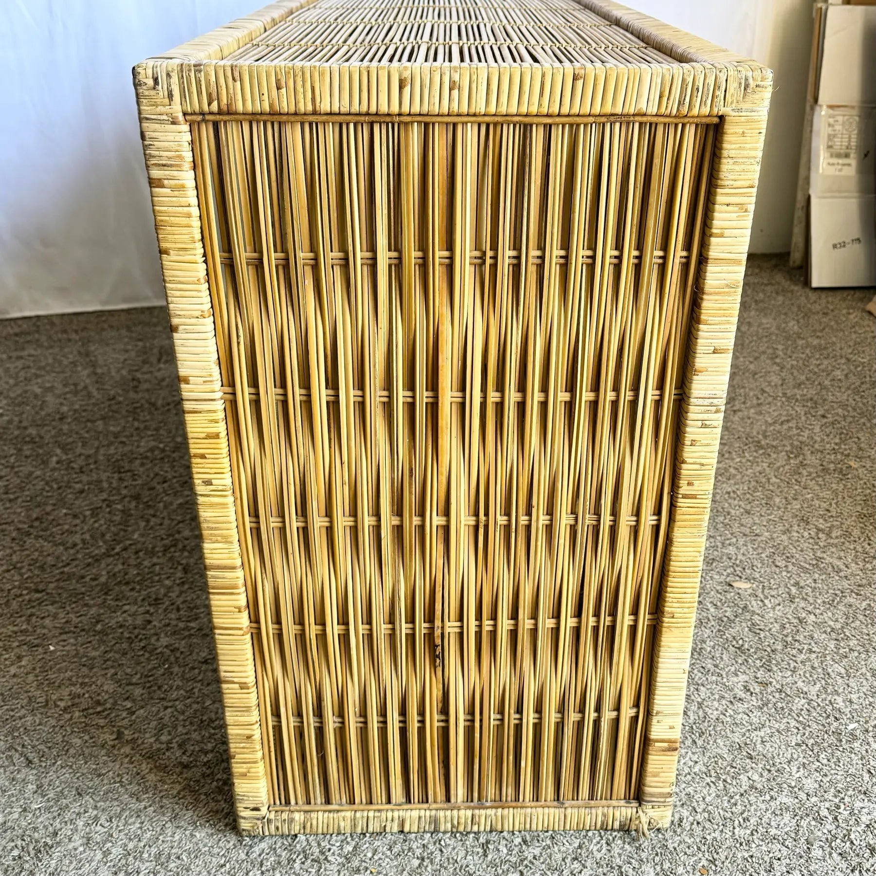 Vintage Boho Chic Wicker Credenza/Buffet - Dolphin & Flamingo