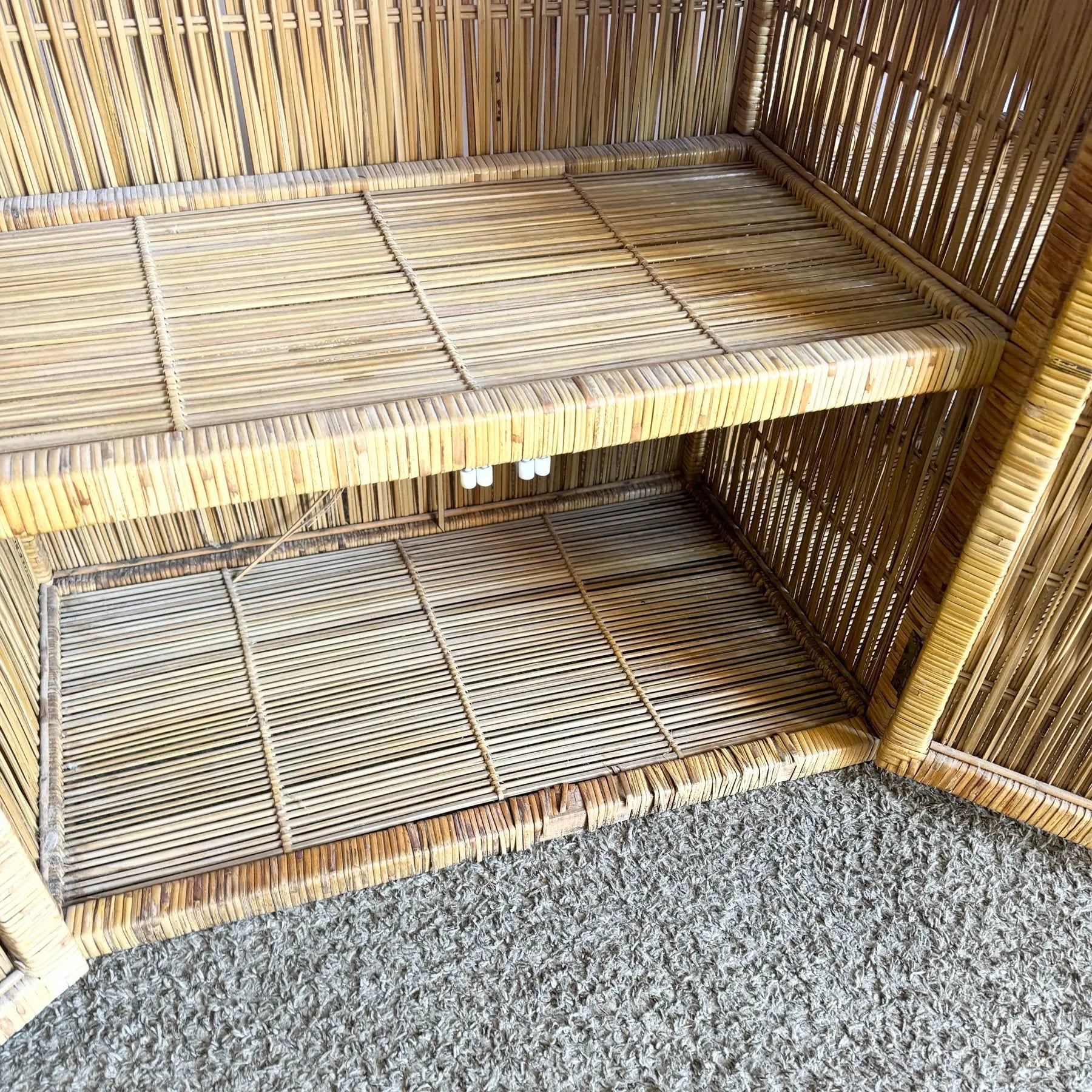 Vintage Boho Chic Wicker Credenza/Buffet - Dolphin & Flamingo