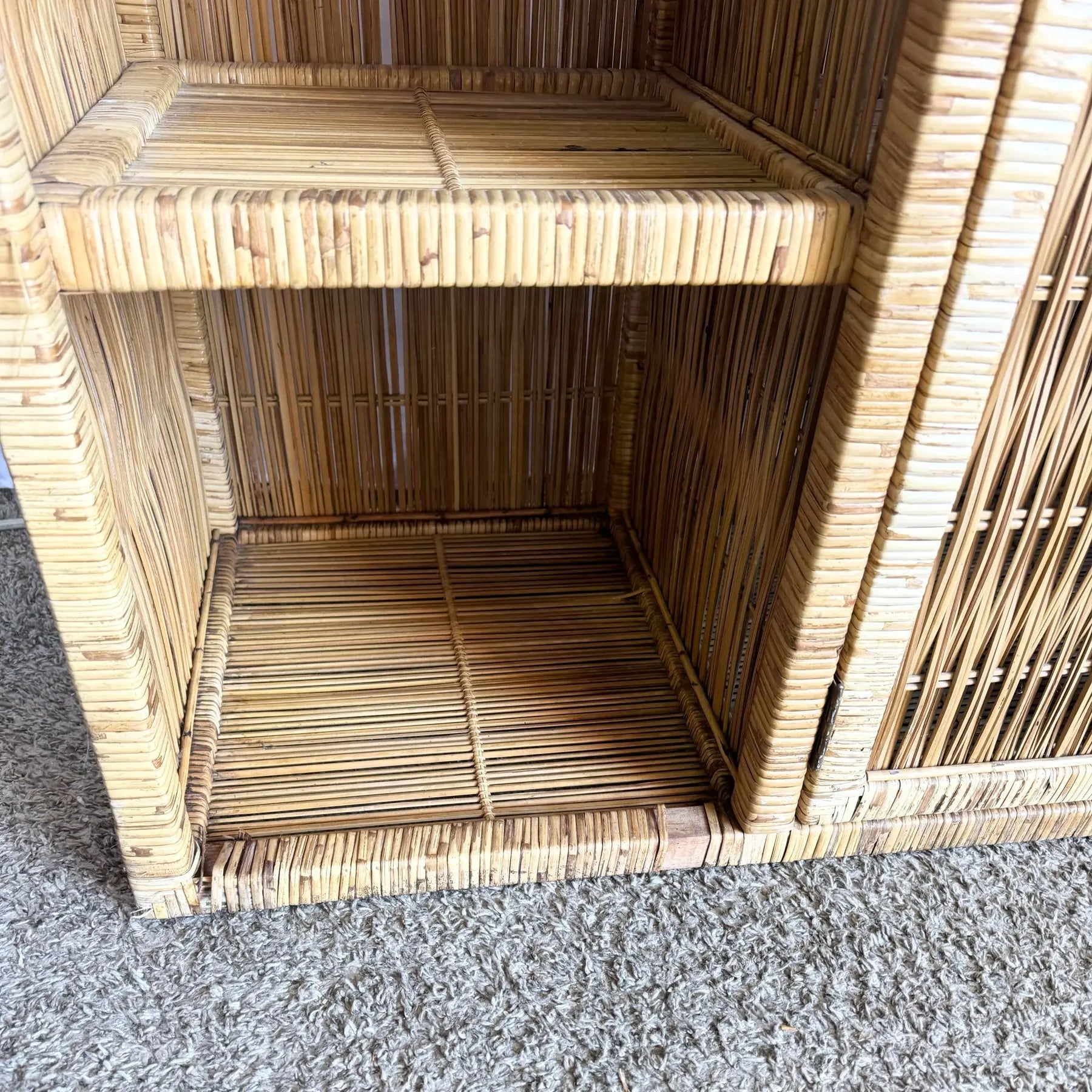 Vintage Boho Chic Wicker Credenza/Buffet - Dolphin & Flamingo