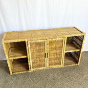 Vintage Boho Chic Wicker Credenza/Buffet - Dolphin & Flamingo