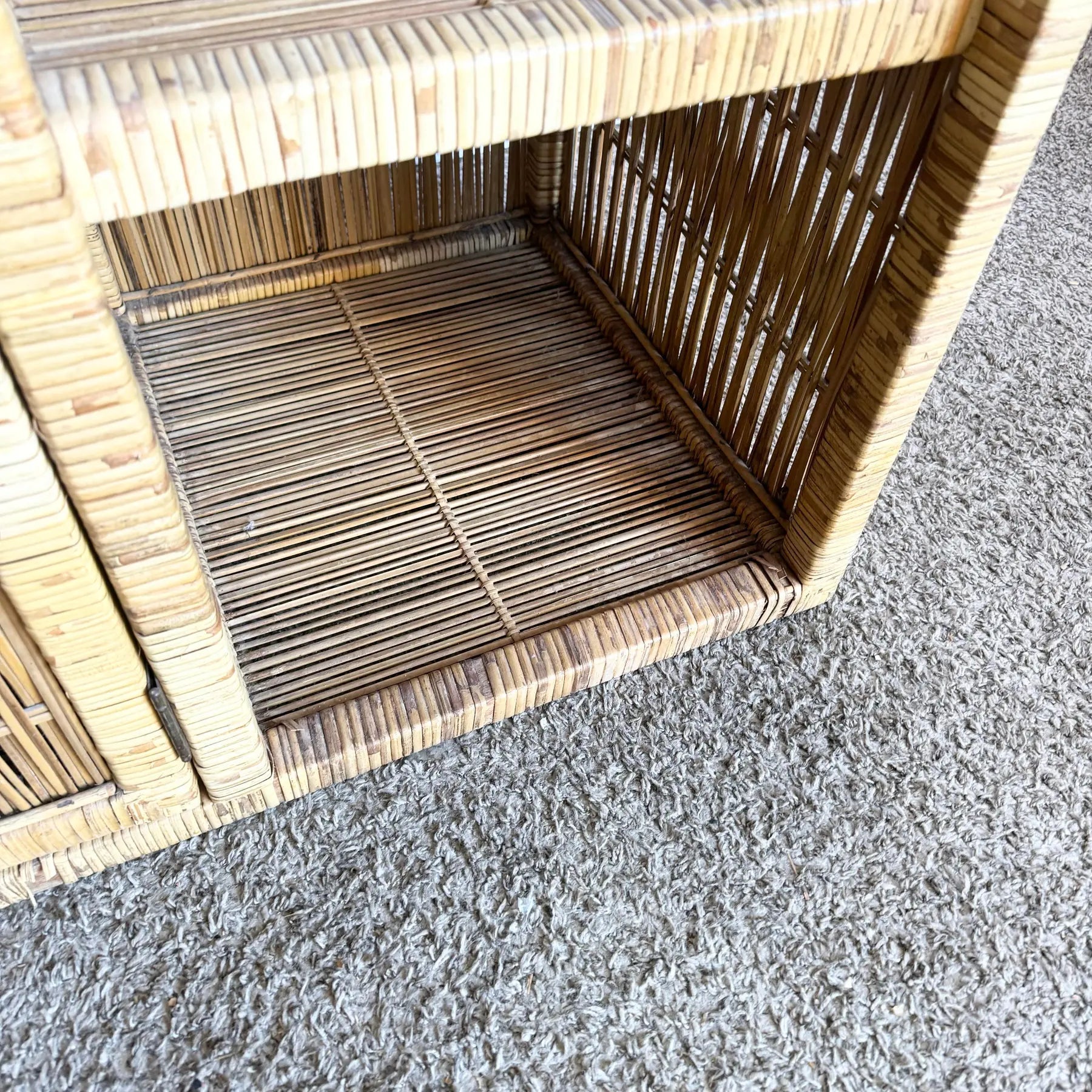 Vintage Boho Chic Wicker Credenza/Buffet - Dolphin & Flamingo