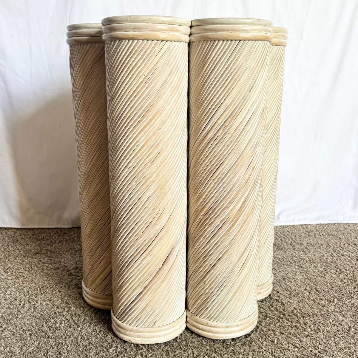 Vintage Boho Swirl Pencil Reed Cluster Dining Table Base/Pedestal - Dolphin & Flamingo