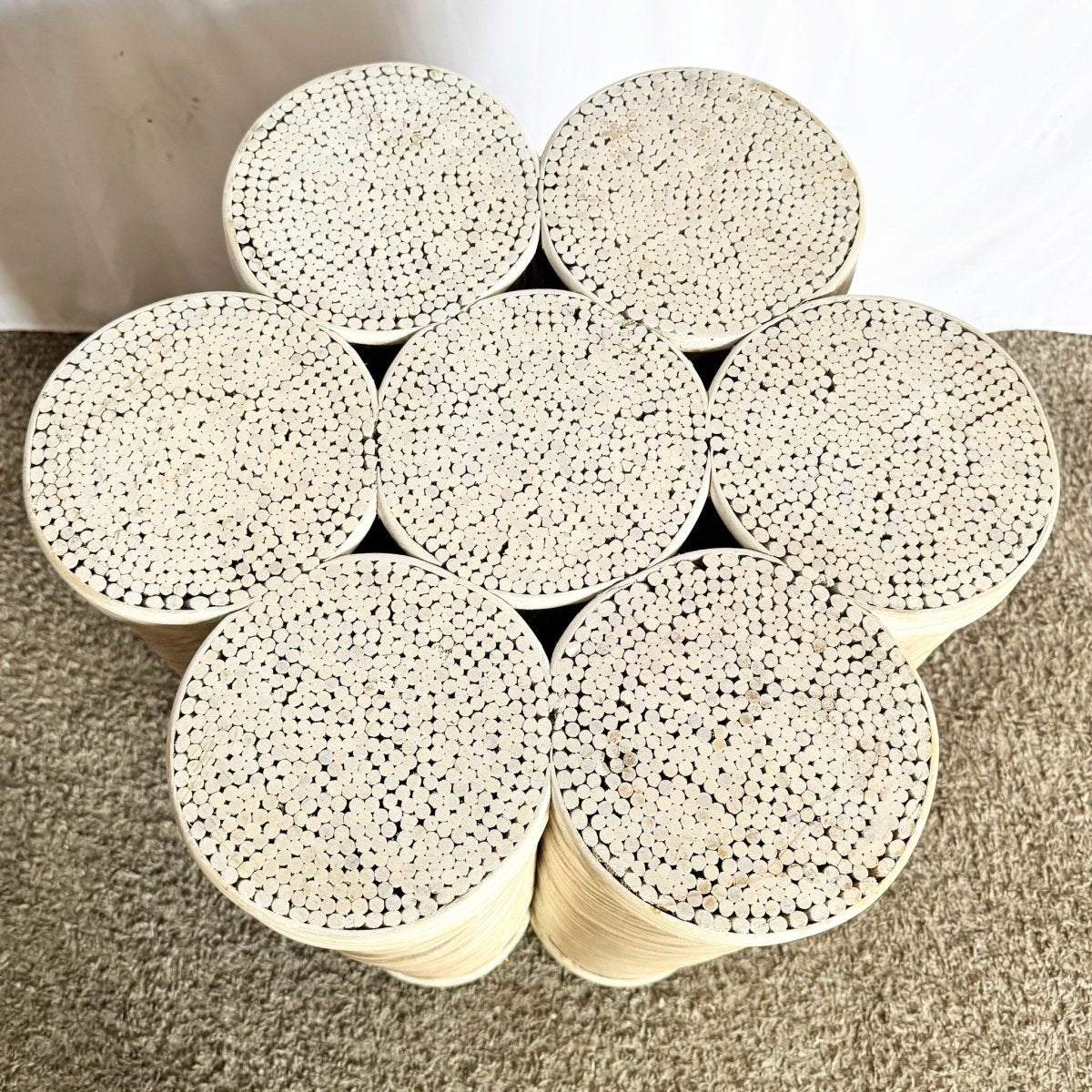 Vintage Boho Swirl Pencil Reed Cluster Dining Table Base/Pedestal - Dolphin & Flamingo