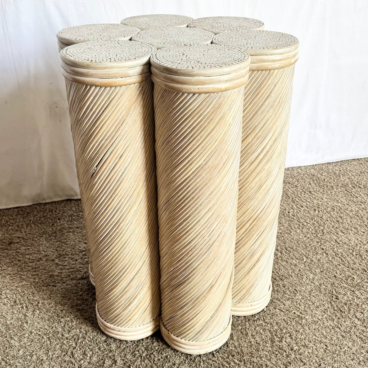 Vintage Boho Swirl Pencil Reed Cluster Dining Table Base/Pedestal - Dolphin & Flamingo