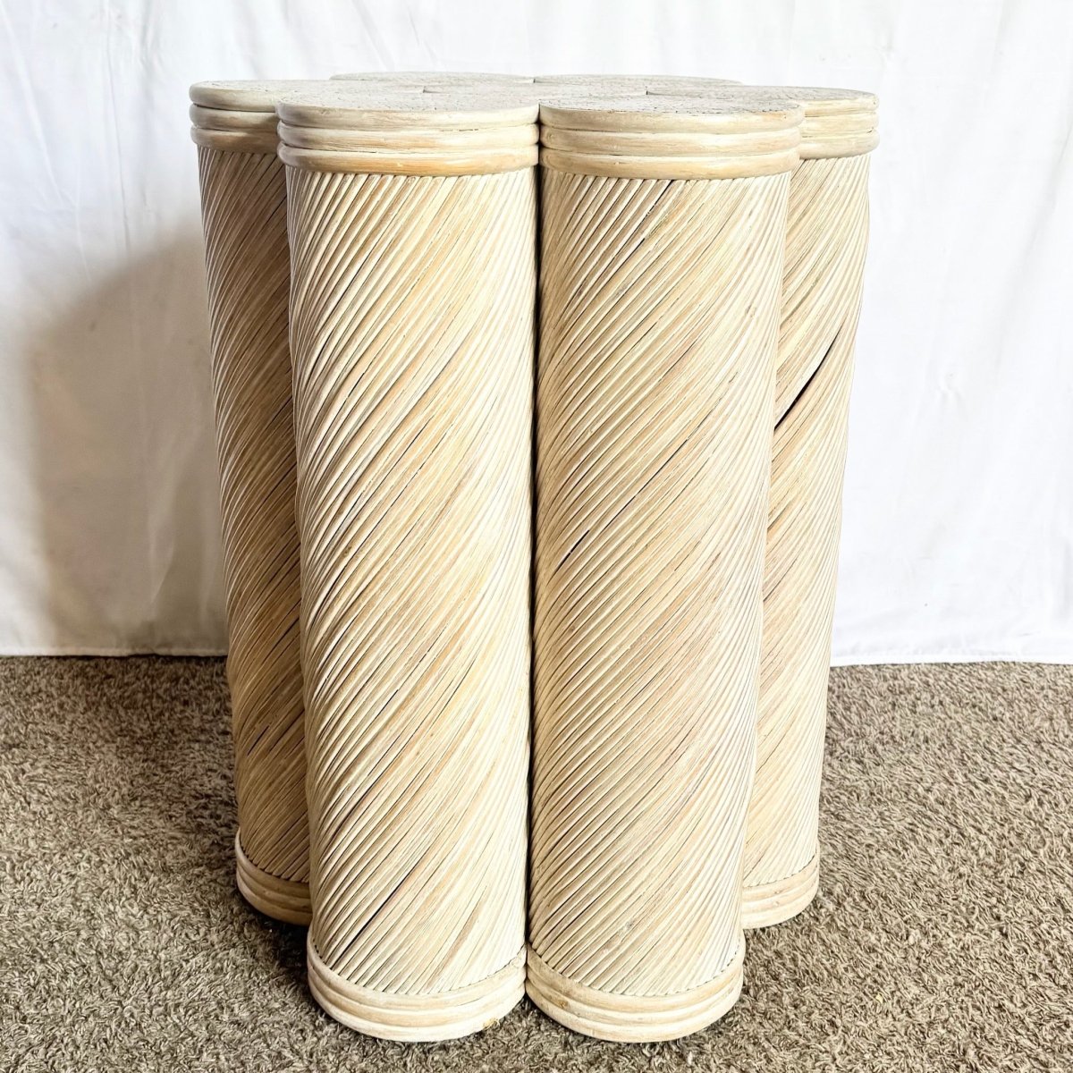Vintage Boho Swirl Pencil Reed Cluster Dining Table Base/Pedestal - Dolphin & Flamingo