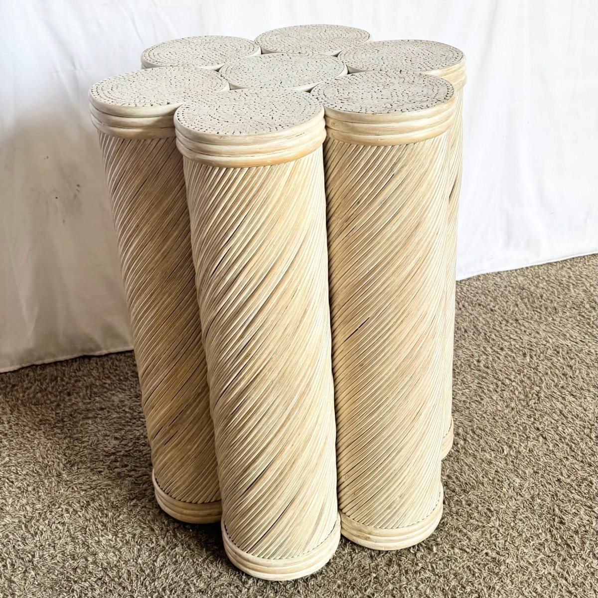 Vintage Boho Swirl Pencil Reed Cluster Dining Table Base/Pedestal - Dolphin & Flamingo