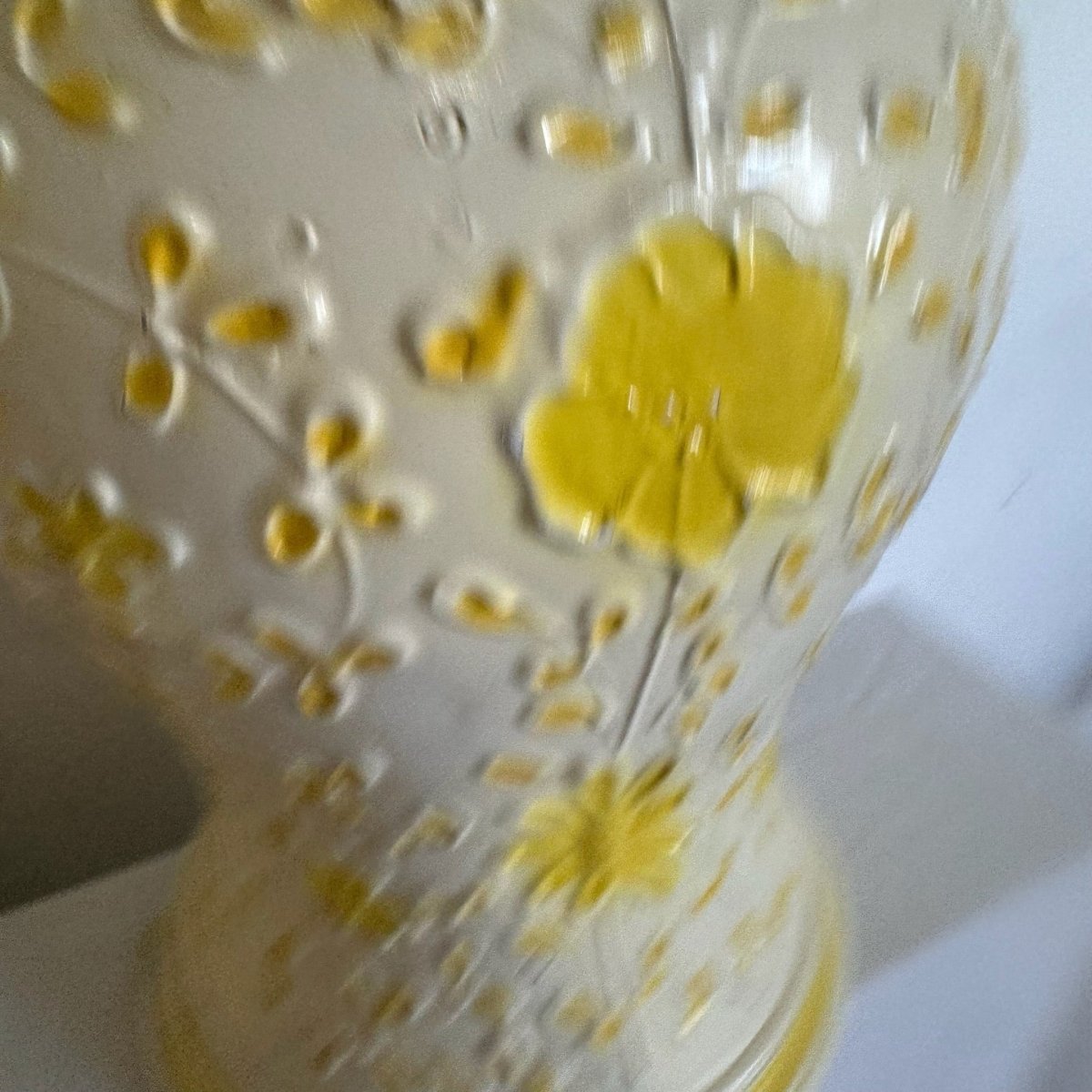 Vintage Boho Yellow Floral Table Lamps - a Pair - Dolphin & Flamingo