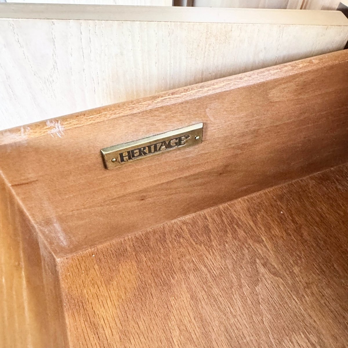 Vintage Burlwood Corinthian Collection Credenza by Drexel - Dolphin & Flamingo