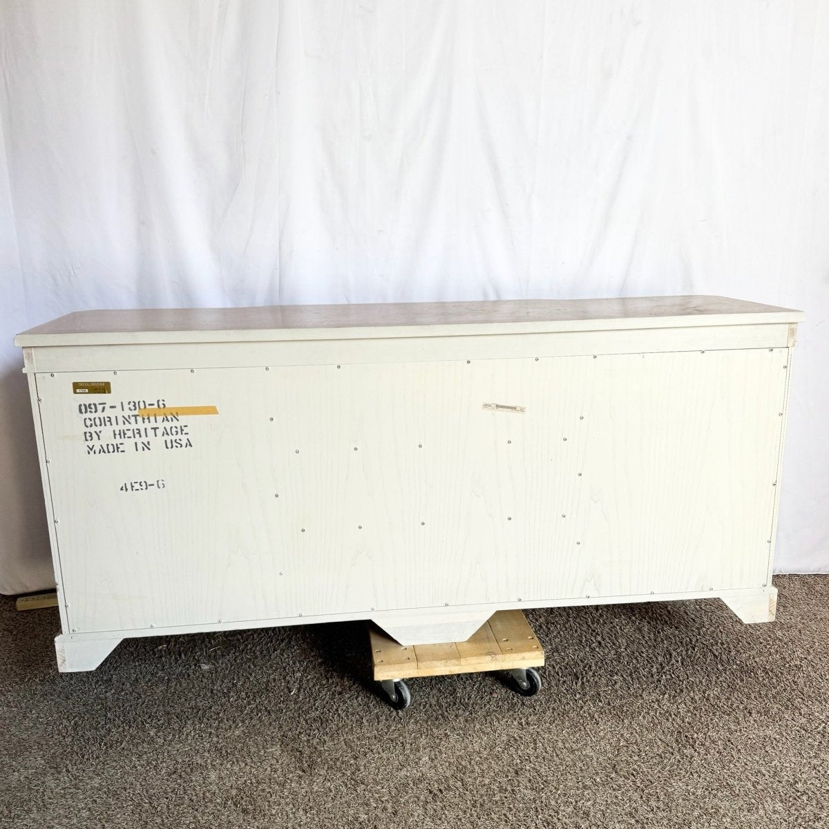 Vintage Burlwood Corinthian Collection Credenza by Drexel - Dolphin & Flamingo