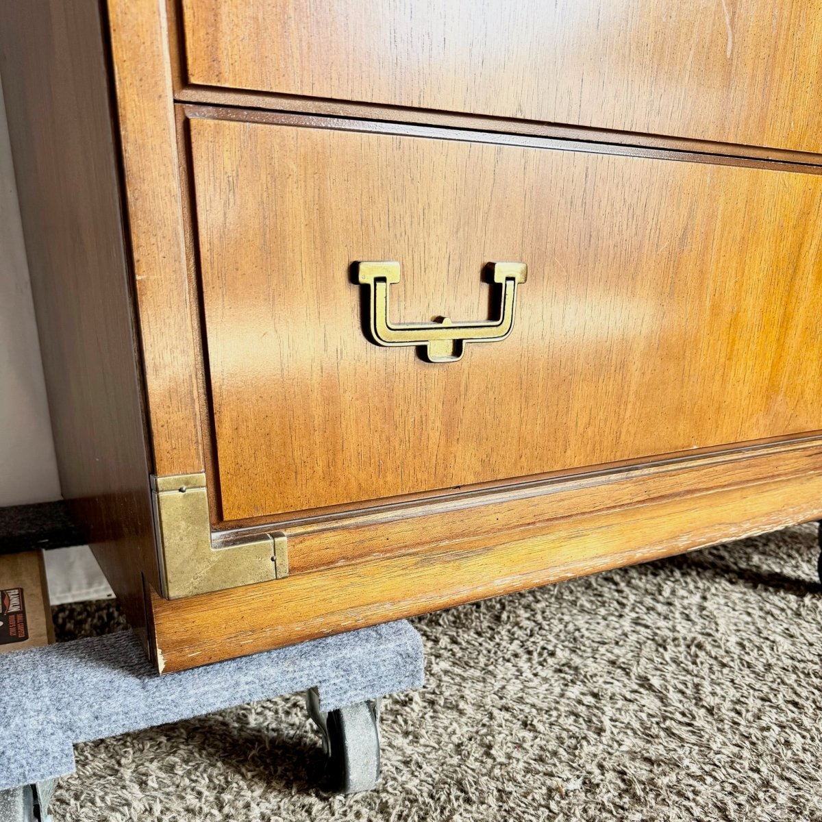 Vintage Campaign Highboy Dresser by Thomasville - Dolphin & Flamingo