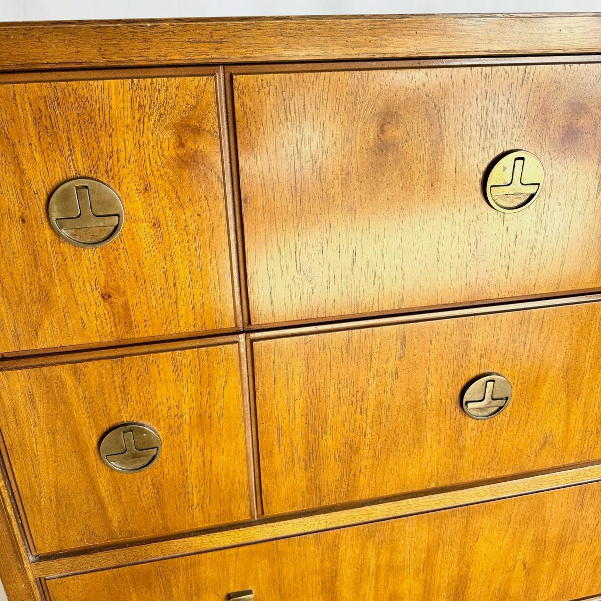 Vintage Campaign Highboy Dresser by Thomasville - Dolphin & Flamingo