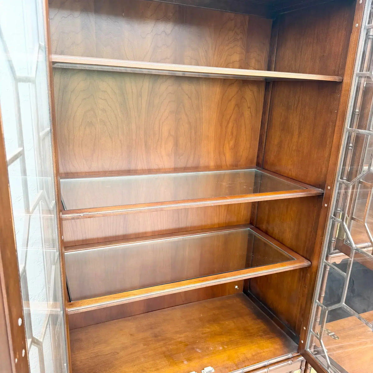 Vintage Campaign Modular Wall Unit Hutch by Baker Knapp Tubbs Dolphin & Flamingo