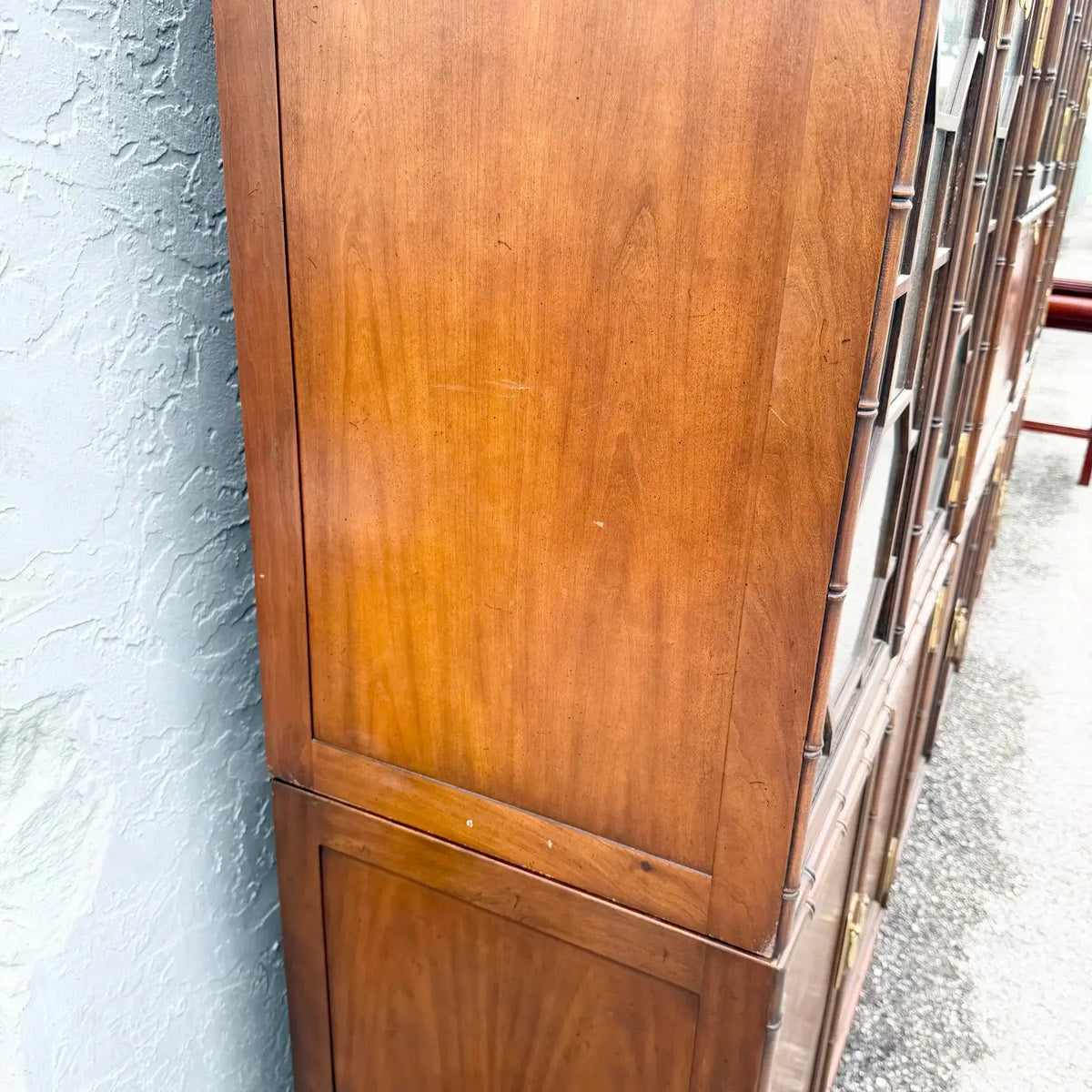 Vintage Campaign Modular Wall Unit Hutch by Baker Knapp Tubbs Dolphin & Flamingo