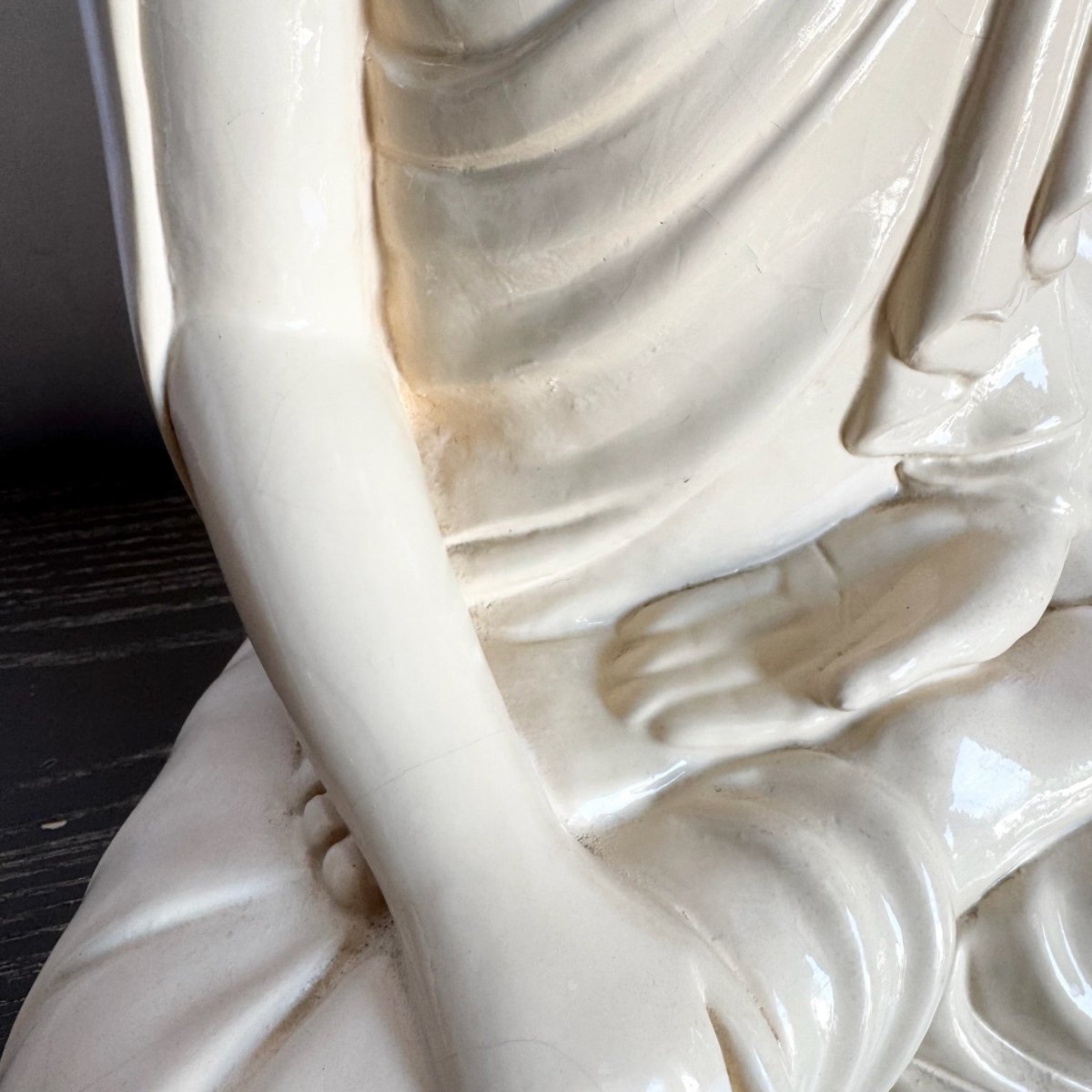 Vintage Ceramic Buddha Sculpture Table Lamp - Dolphin & Flamingo