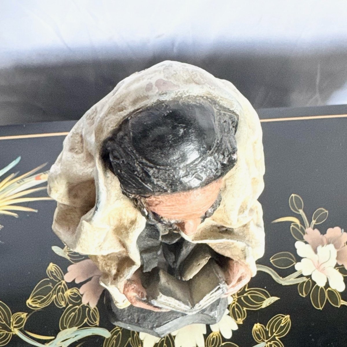 Vintage Chalkware Sculpture by David Klass for Austin Productions of Davening Rabbi/Ruv - Dolphin & Flamingo
