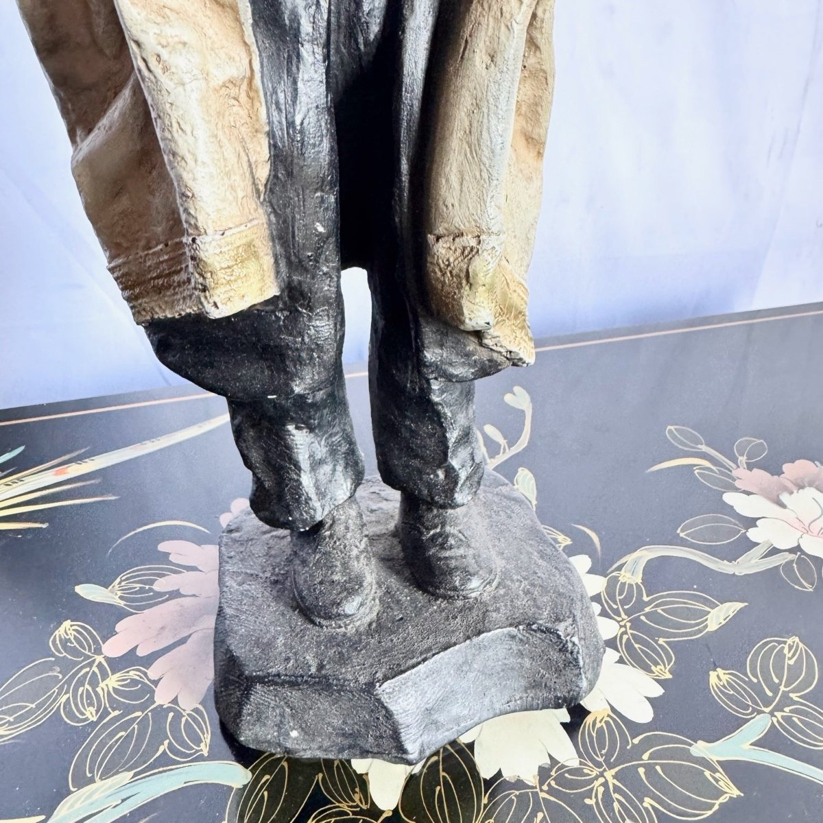Vintage Chalkware Sculpture by David Klass for Austin Productions of Davening Rabbi/Ruv - Dolphin & Flamingo