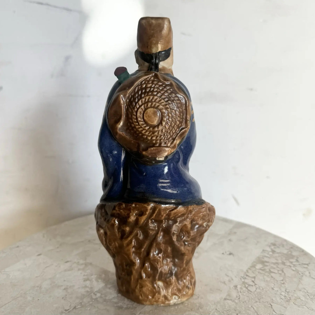 Vintage Chinese Porcelain Wise Man Figurine/Sculpture - Dolphin & Flamingo