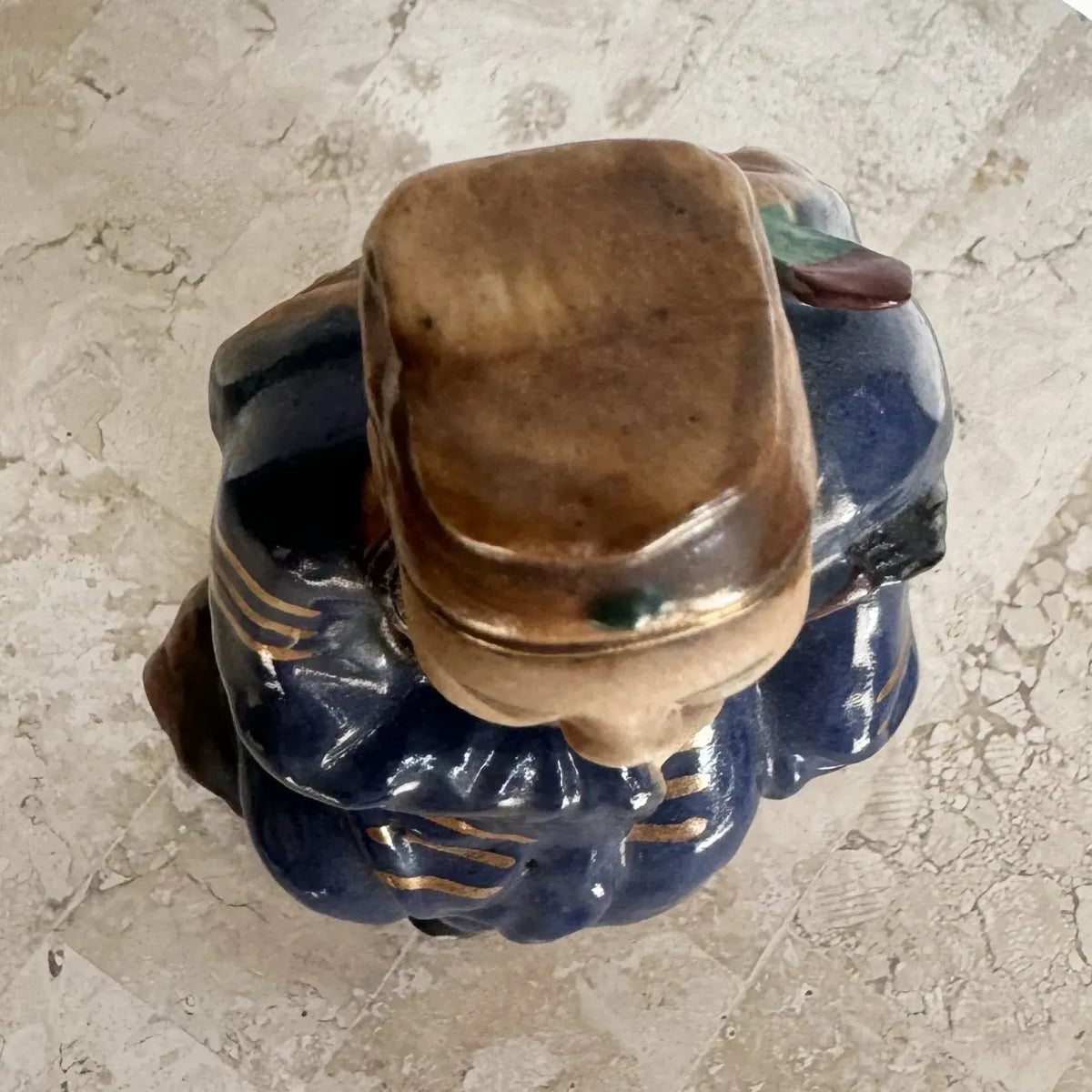 Vintage Chinese Porcelain Wise Man Figurine/Sculpture - Dolphin & Flamingo