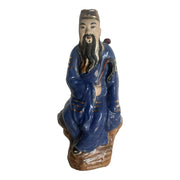 Vintage Chinese Porcelain Wise Man Figurine/Sculpture - Dolphin & Flamingo
