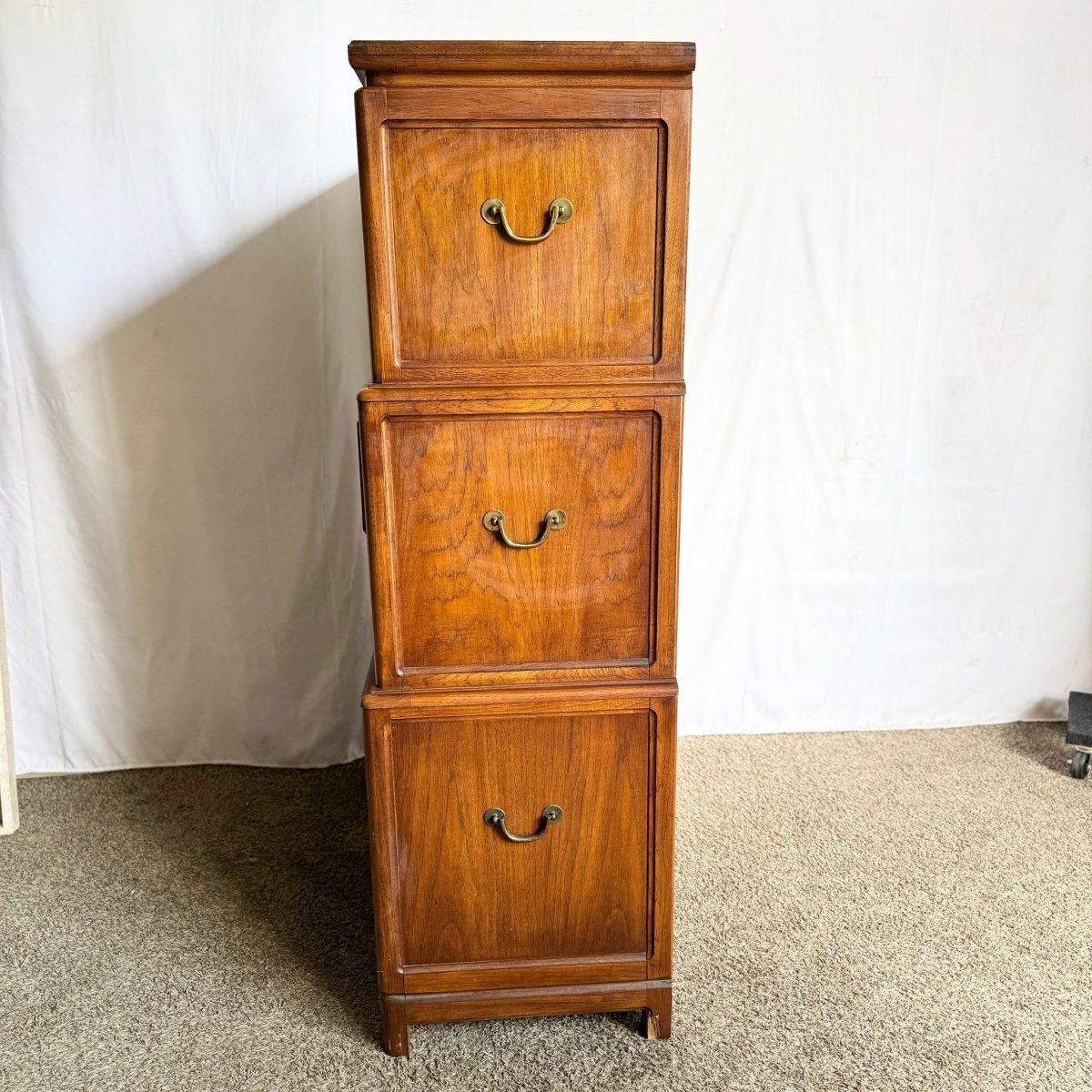 Vintage Chinoiserie Burl Wood Highboy by Thomasville - Dolphin & Flamingo