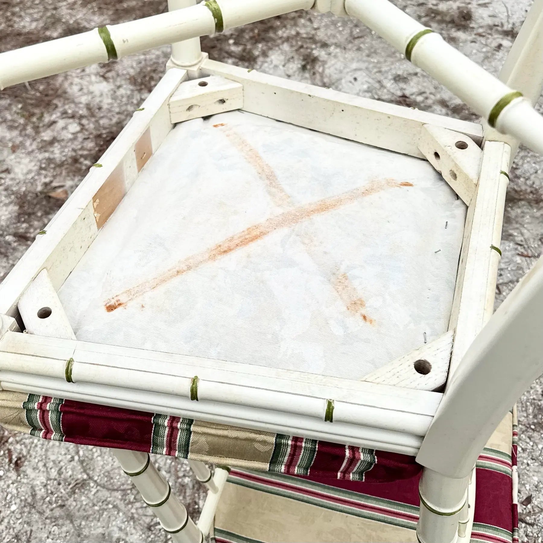 Vintage Coastal Faux Bamboo Dining Chairs - Set of 4 Dolphin & Flamingo