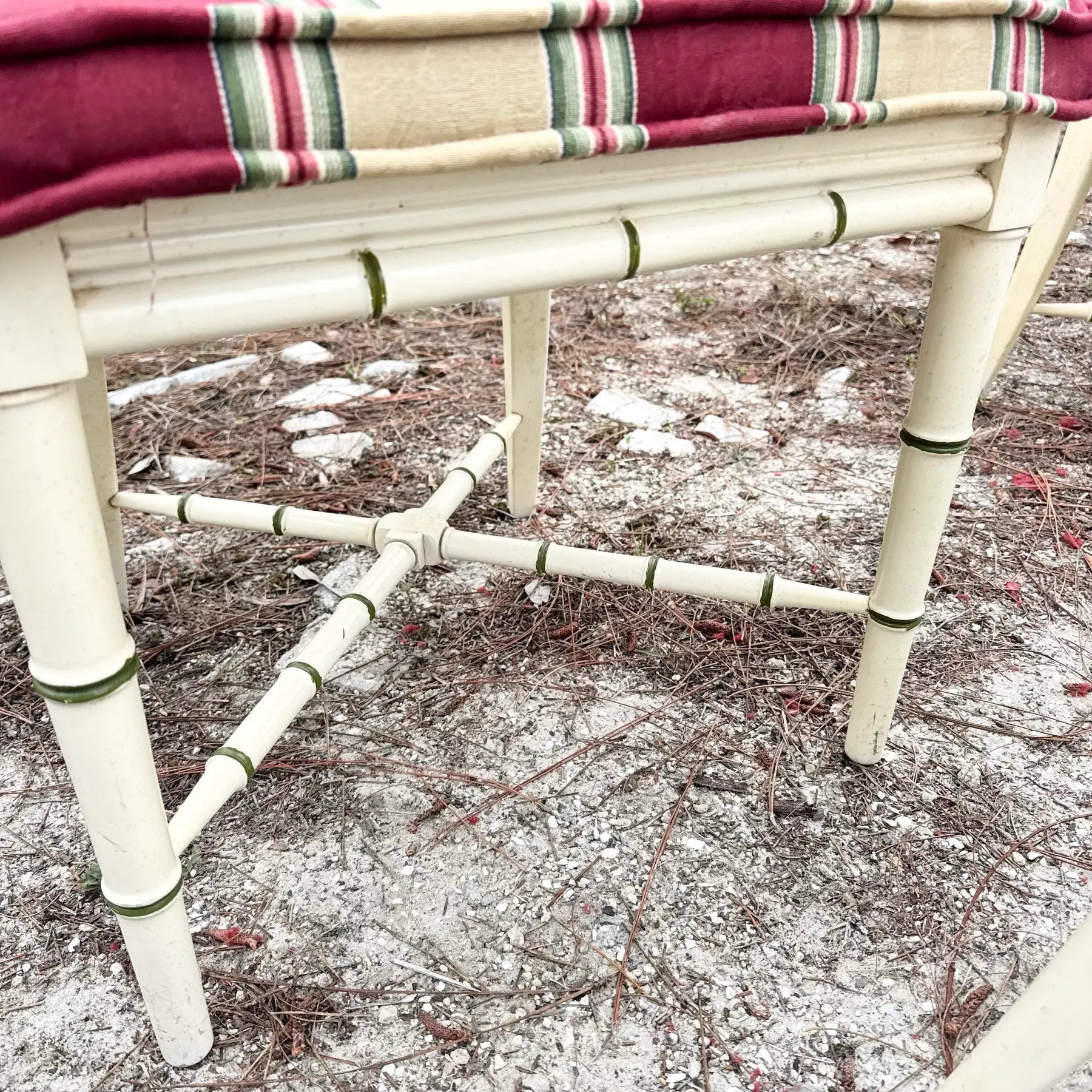 Vintage Coastal Faux Bamboo Dining Chairs - Set of 4 Dolphin & Flamingo