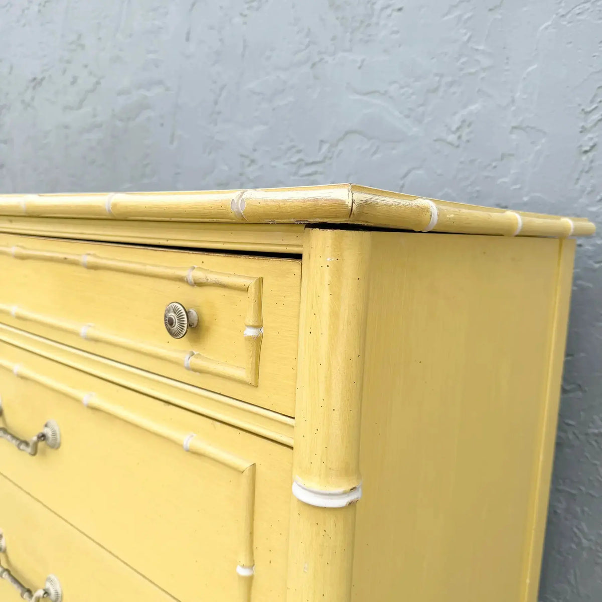 Thomasville Coastal Faux Bamboo Highboy Dresser Dolphin & Flamingo