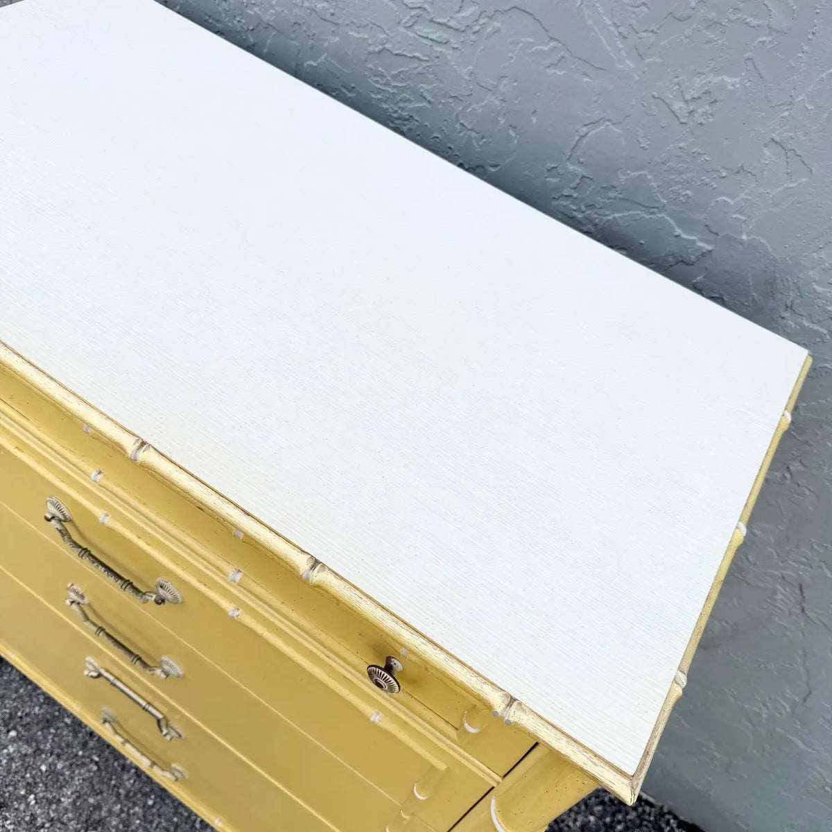 Thomasville Coastal Faux Bamboo Highboy Dresser Dolphin & Flamingo
