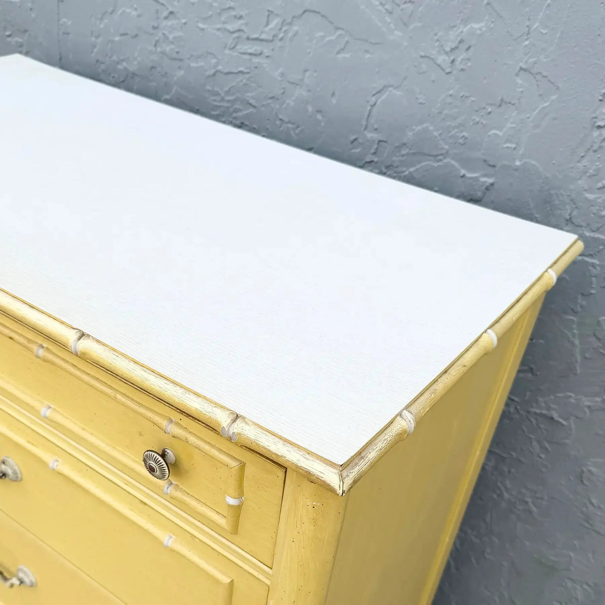 Thomasville Coastal Faux Bamboo Highboy Dresser Dolphin & Flamingo
