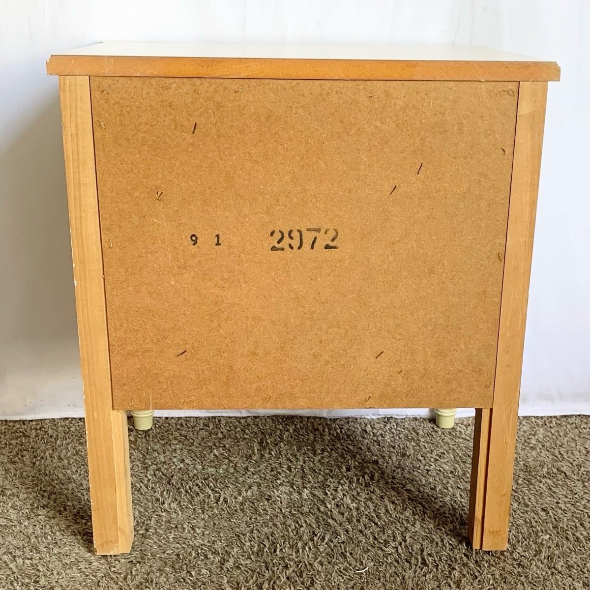 Vintage Coastal Faux Bamboo Nightstand, Bali Hai Style - Dolphin & Flamingo