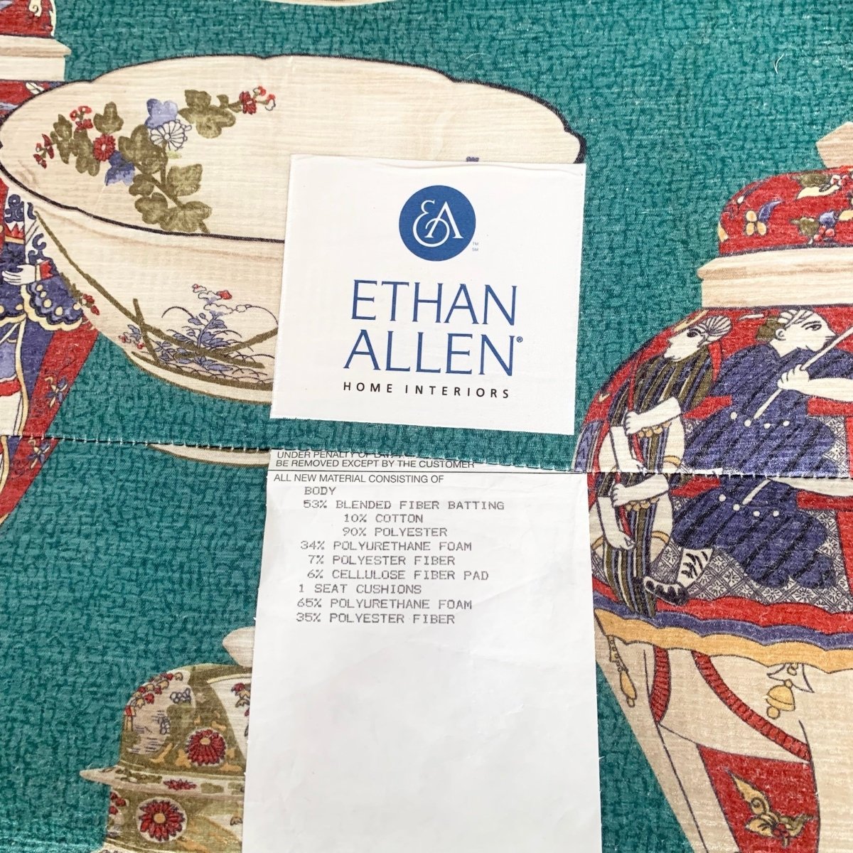 Vintage Ethan Allen Tufted Lounge Chairs - A Pair - Dolphin & Flamingo