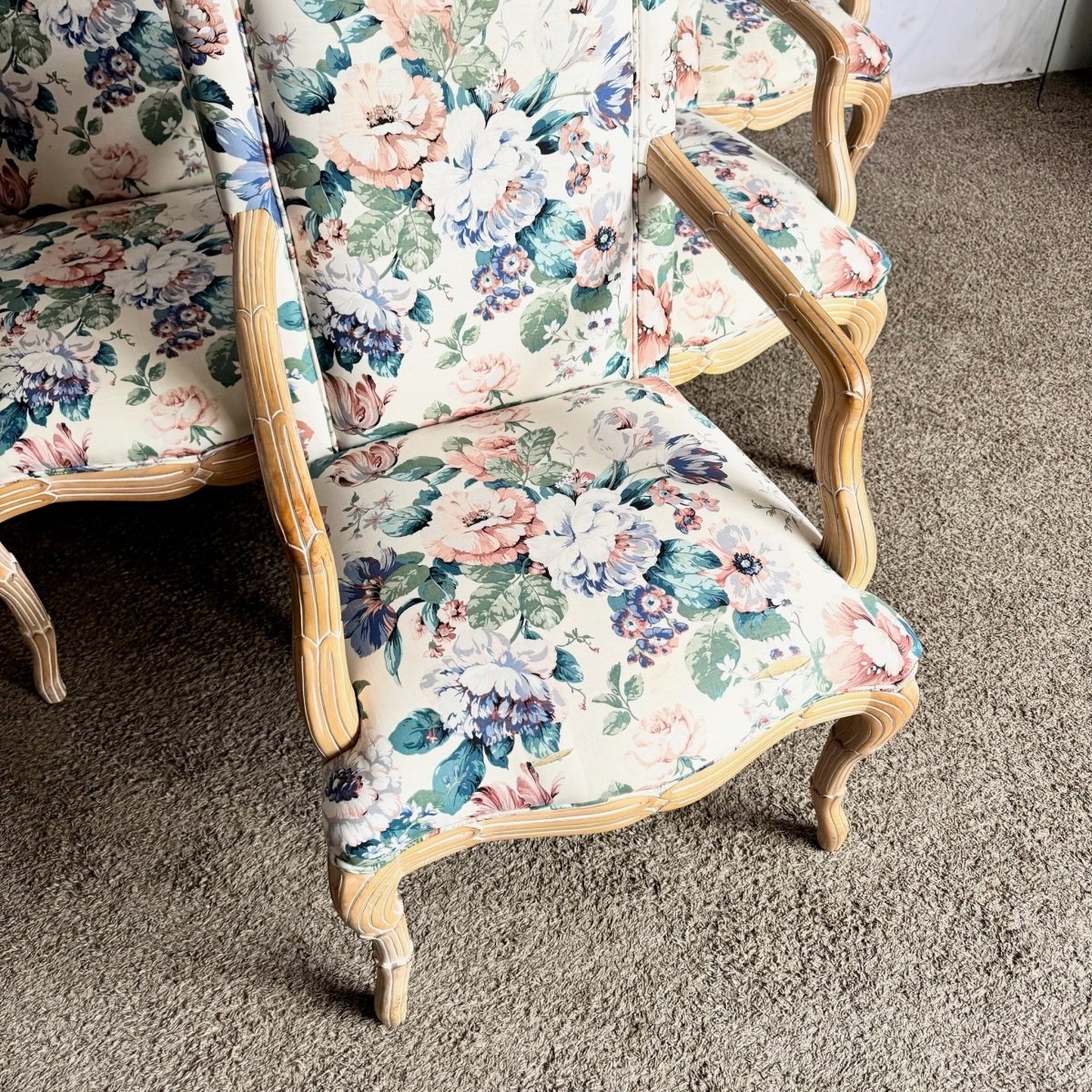 Vintage Faux Bois Dining Arm Chairs by Casa Stradivari - Set of 6 - Dolphin & Flamingo