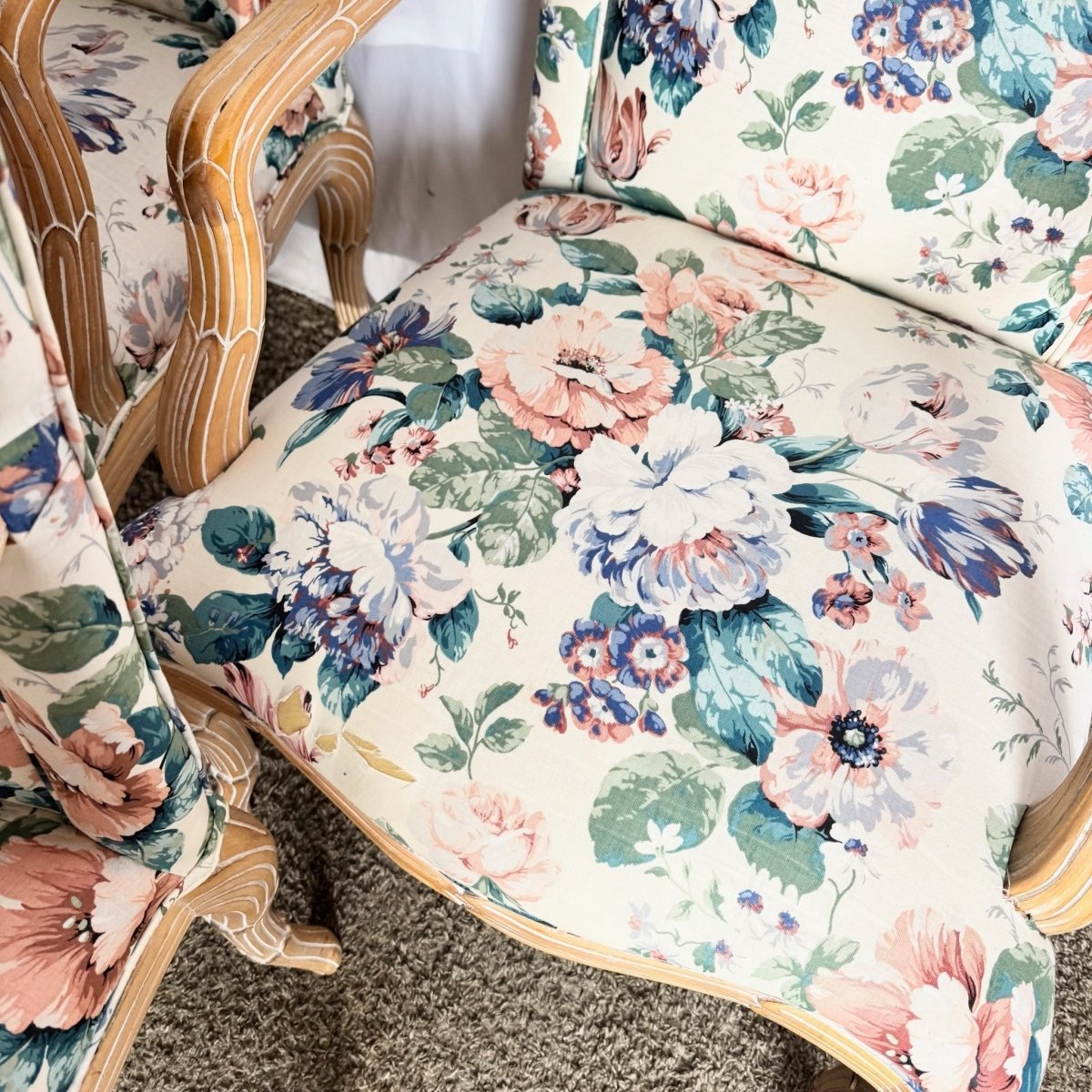 Vintage Faux Bois Dining Arm Chairs by Casa Stradivari - Set of 6 - Dolphin & Flamingo