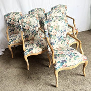 Vintage Faux Bois Dining Arm Chairs by Casa Stradivari - Set of 6 - Dolphin & Flamingo