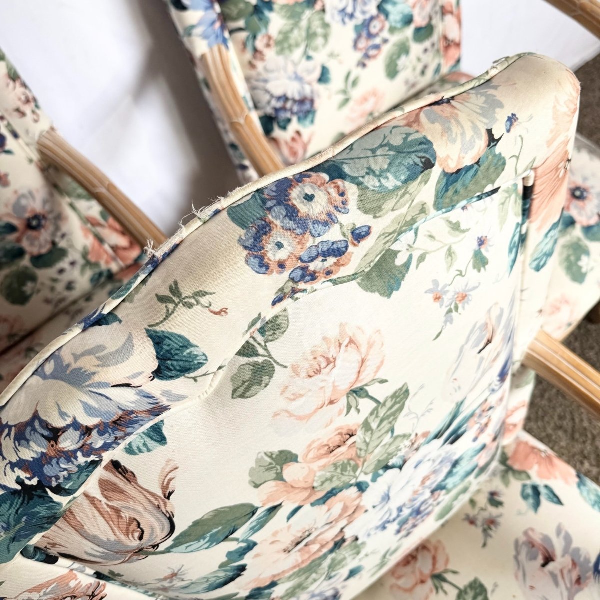 Vintage Faux Bois Dining Arm Chairs by Casa Stradivari - Set of 6 - Dolphin & Flamingo