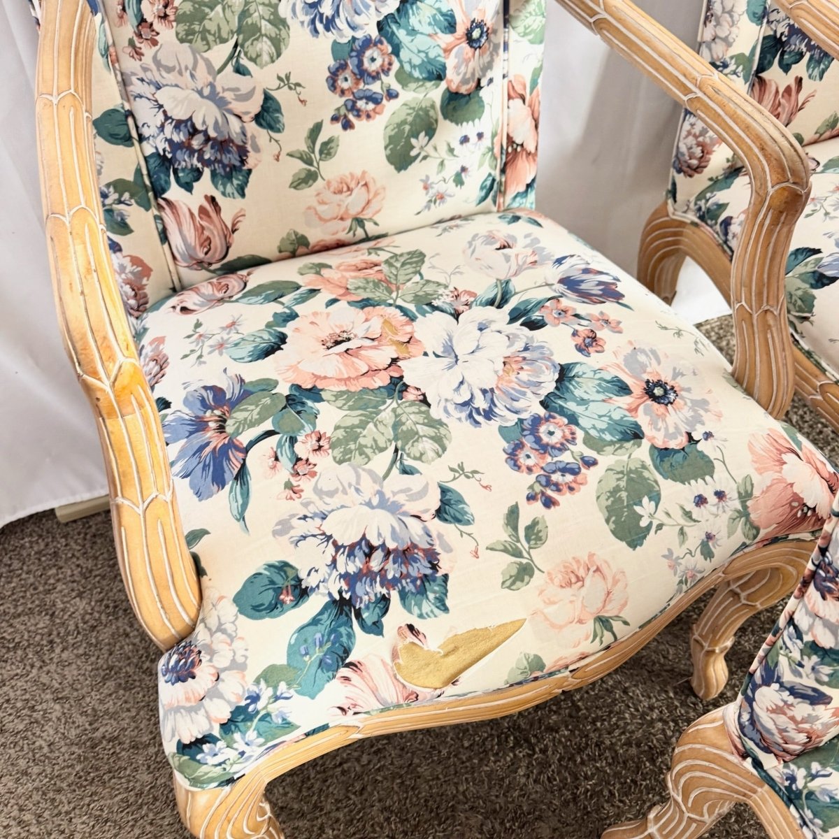 Vintage Faux Bois Dining Arm Chairs by Casa Stradivari - Set of 6 - Dolphin & Flamingo