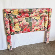 Vintage Floral Upholstered Queen Size Headboard - Dolphin & Flamingo