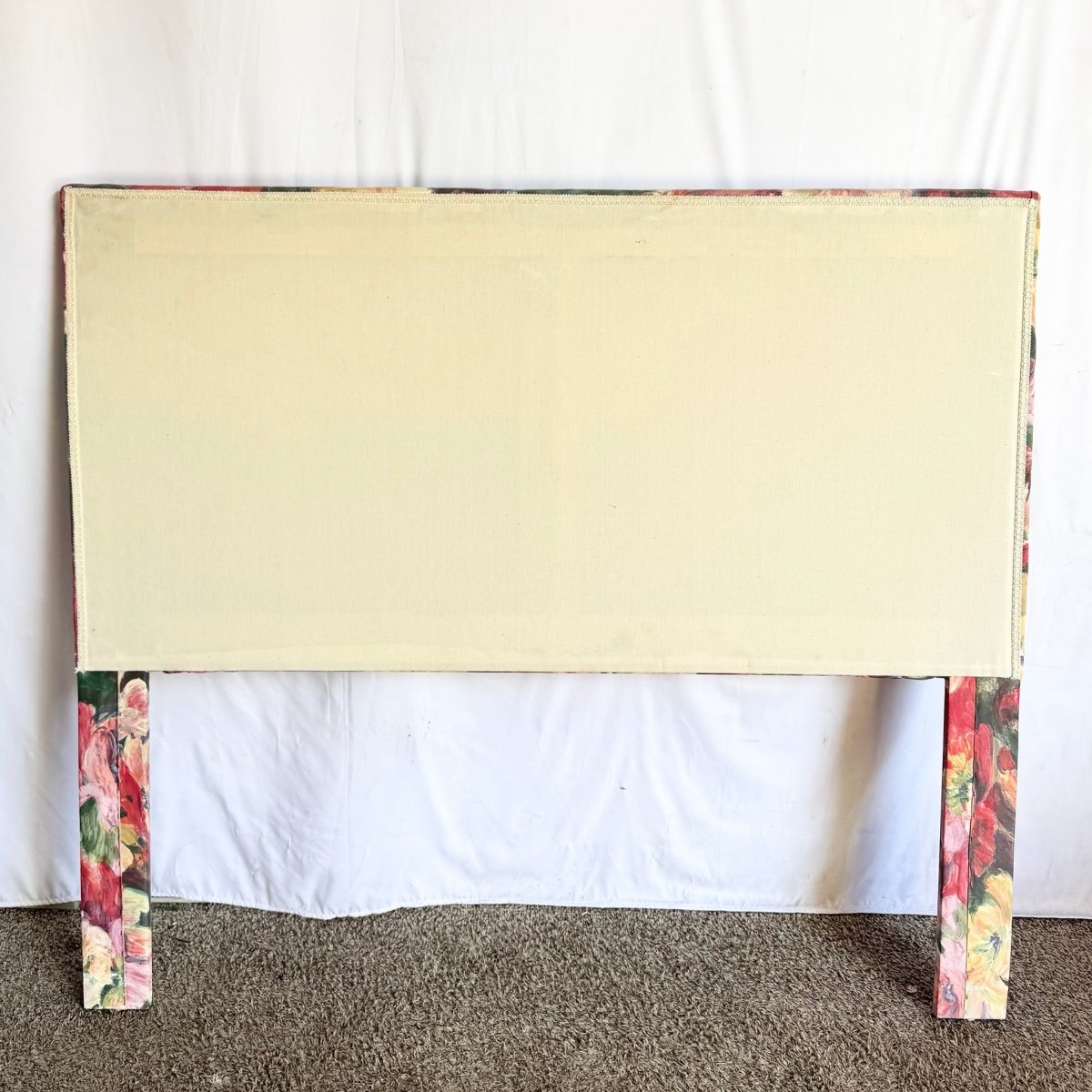 Vintage Floral Upholstered Queen Size Headboard - Dolphin & Flamingo