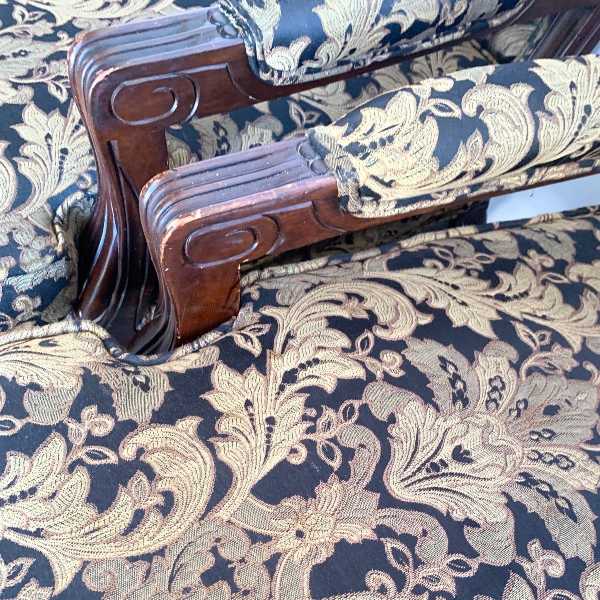 Vintage French Provincial Arm Lounge Chairs - A Pair - Dolphin & Flamingo