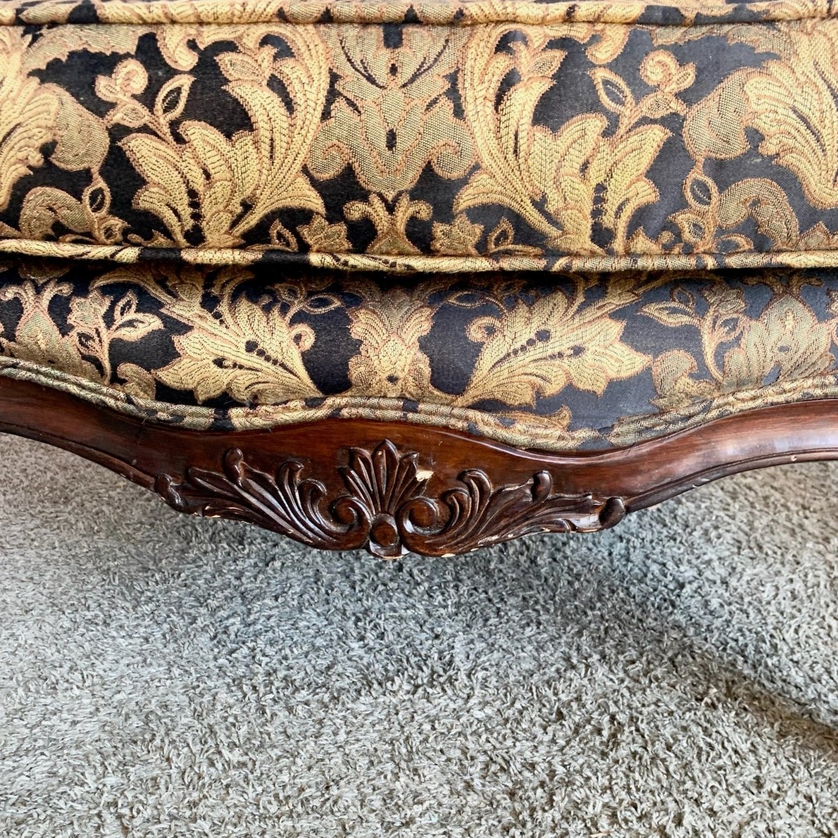 Vintage French Provincial Arm Lounge Chairs - A Pair - Dolphin & Flamingo
